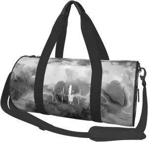 Lumberjack - Chainsaw Distressed Heartbeat Convertible Garment Bag with Shoulder Strap, Carry on Garment Duffel Bag for Men Women - Rolling Foldable for Travel Luggage Bags (Black)