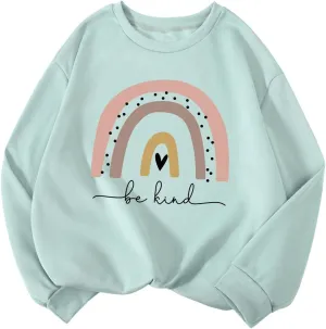 MakeMeChic Women's Long Sleeve Sweatshirts Graphic Print Round Neck Pullover Tops