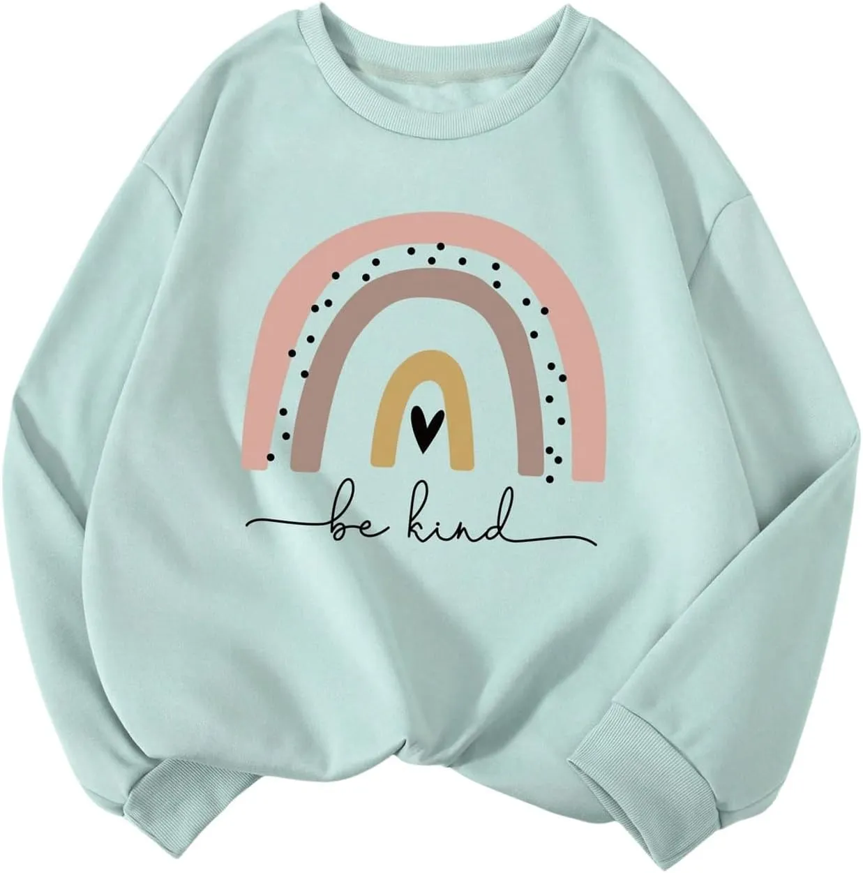 MakeMeChic Women's Long Sleeve Sweatshirts Graphic Print Round Neck Pullover Tops