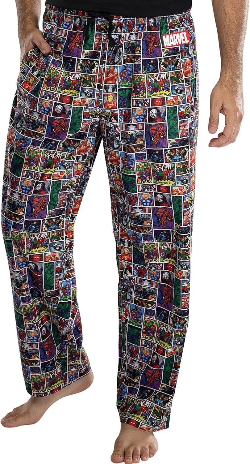 Marvel Comics Mens' Vintage Avengers Comic Book Page Pajama Pants