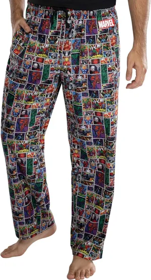 Marvel Comics Mens' Vintage Avengers Comic Book Page Pajama Pants