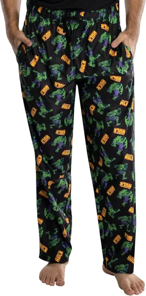 Marvel Mens' The Incredible Hulk All Over Print Lounge Pajama Pants Sleepwear
