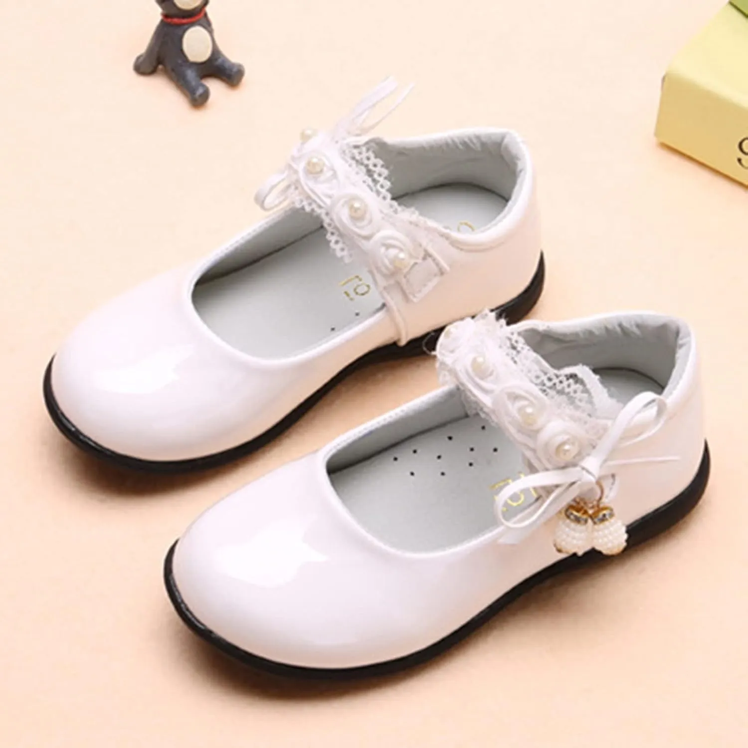 Mary Jane Shoes for Girls School Kids Uniform Flat Ballet Strap Dress Formal Slip-On Shoes Performance Shoes Youth
