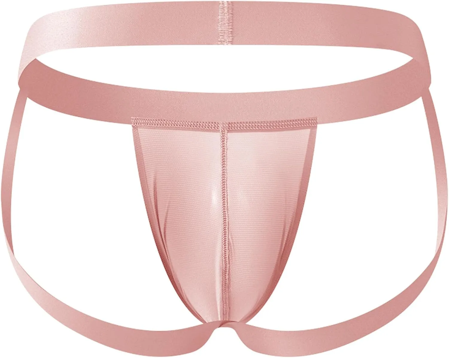 Mens Boxer Briefs Jockstrap Stretch Bulge Pouch Hollow Out Lingerie Panties Ice Silk Satin Silky Under Panties G-String