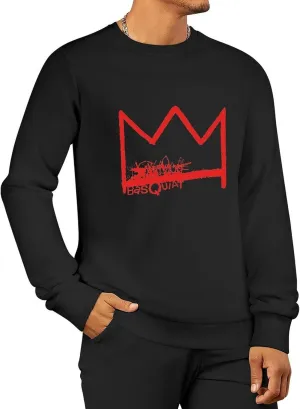 Mens Crewneck Long Sleeve Tops - Standard-Fit Jersey Shirt for Golf Sport