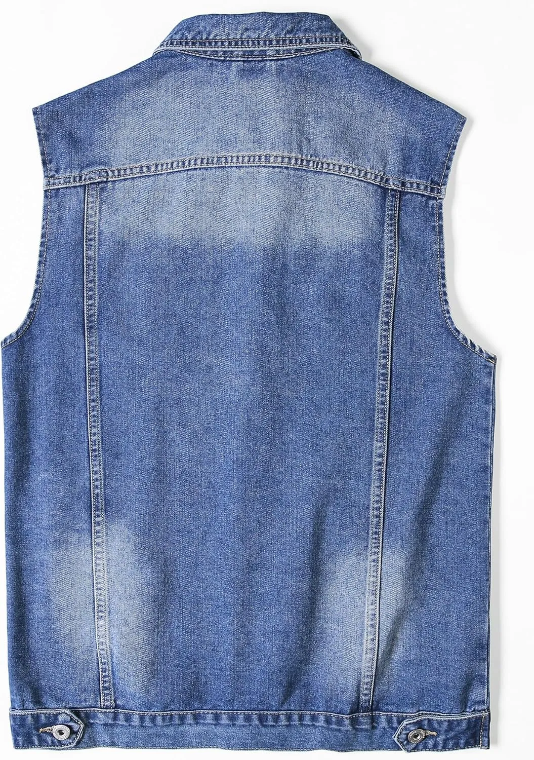 Men's Denim Vest Motorcycle Unlined Biker Plus Size Sleeveless Jean Vest Jacket