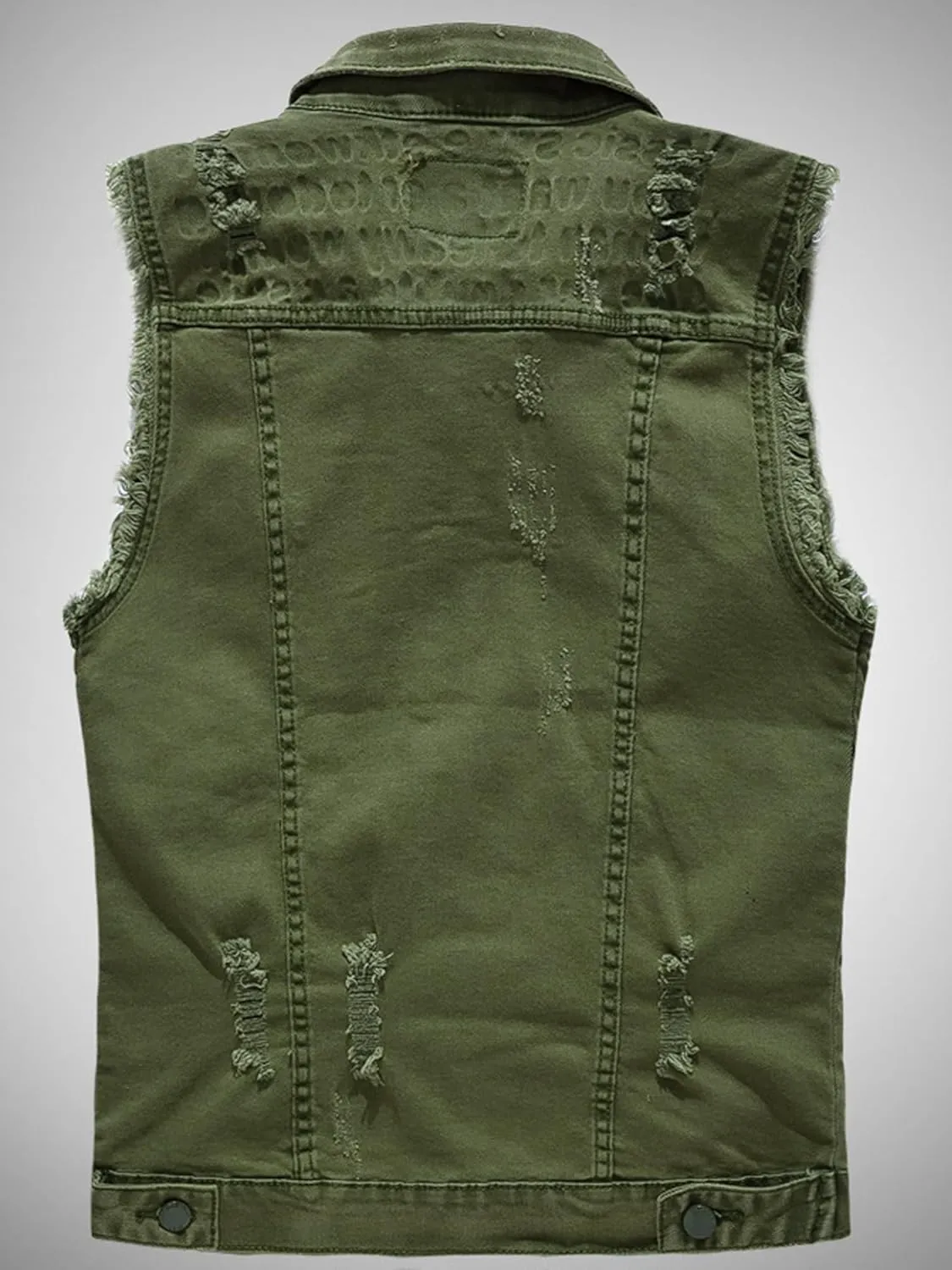 Men's Denim Vest Motorcycle Unlined Biker Plus Size Sleeveless Jean Vest Jacket