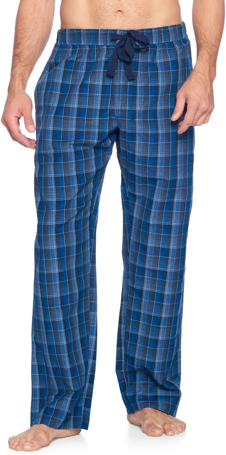 Mens Woven Plaid Sleep Pajama Pants Long PJ Sleepwear & Loungewear Bottoms
