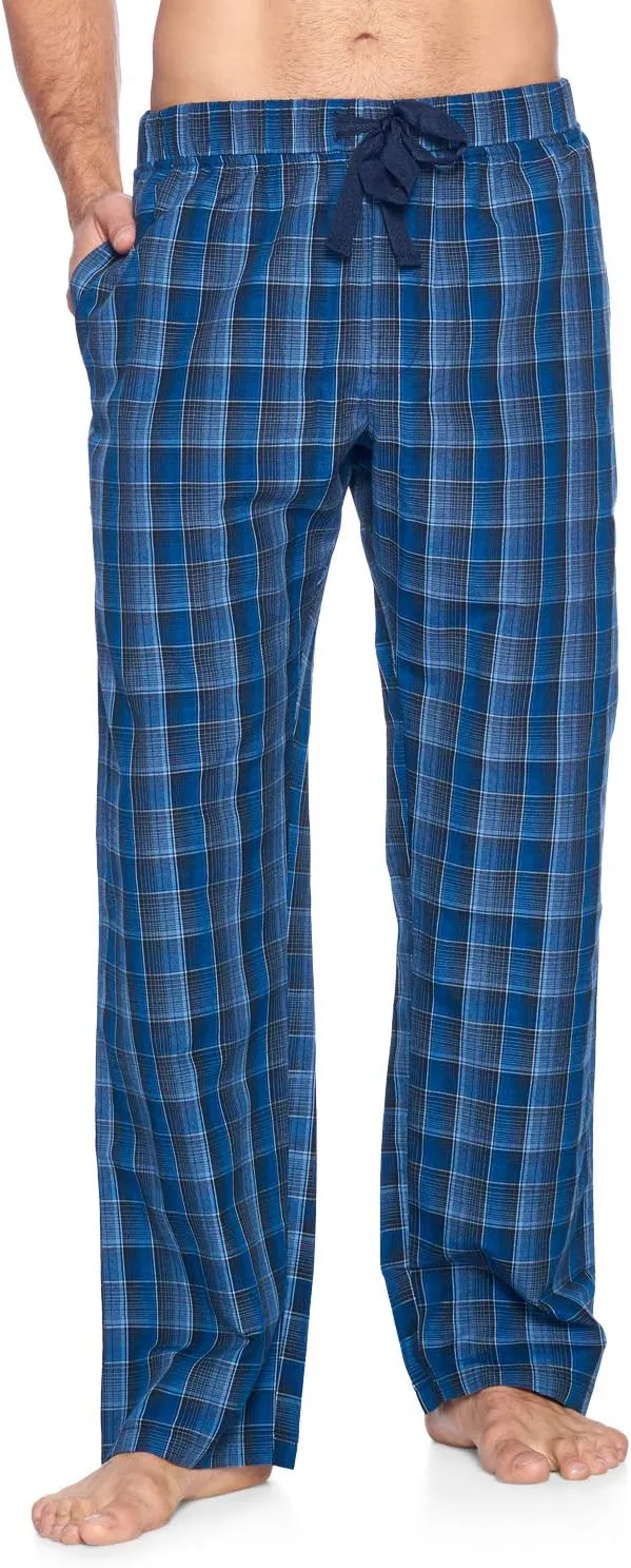 Mens Woven Plaid Sleep Pajama Pants Long PJ Sleepwear & Loungewear Bottoms