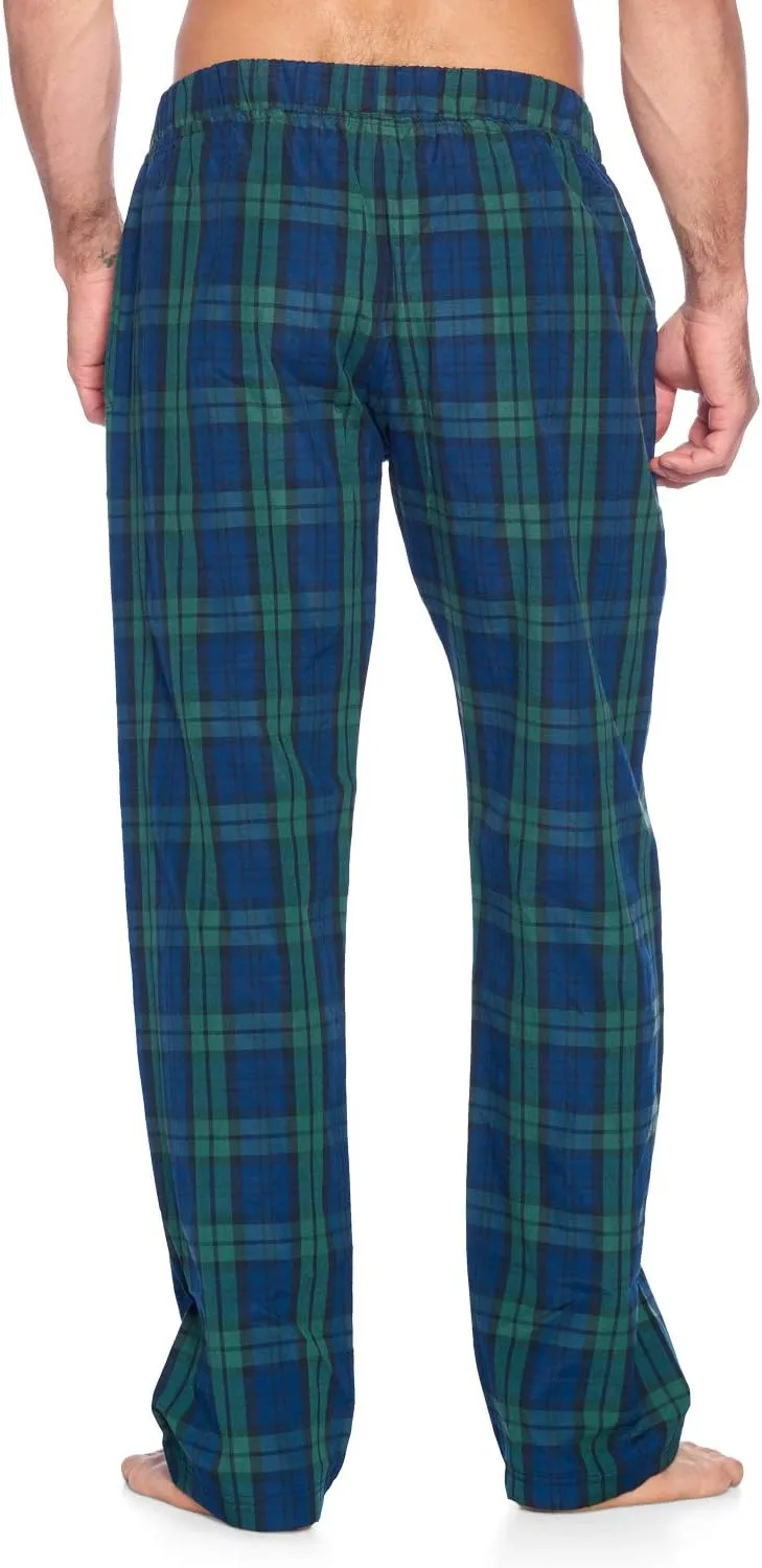 Mens Woven Plaid Sleep Pajama Pants Long PJ Sleepwear & Loungewear Bottoms