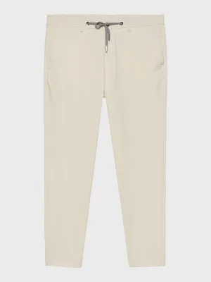 MERSINO MILANO EDITION WHITE SAND DRAWSTRING TROUSERS - DESIGN IN ITALY