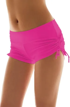 Micosuza Classical Women's Swim Boardshorts Beach Bikini Bottoms with Adjustable Ties 7 Color XS-XXL