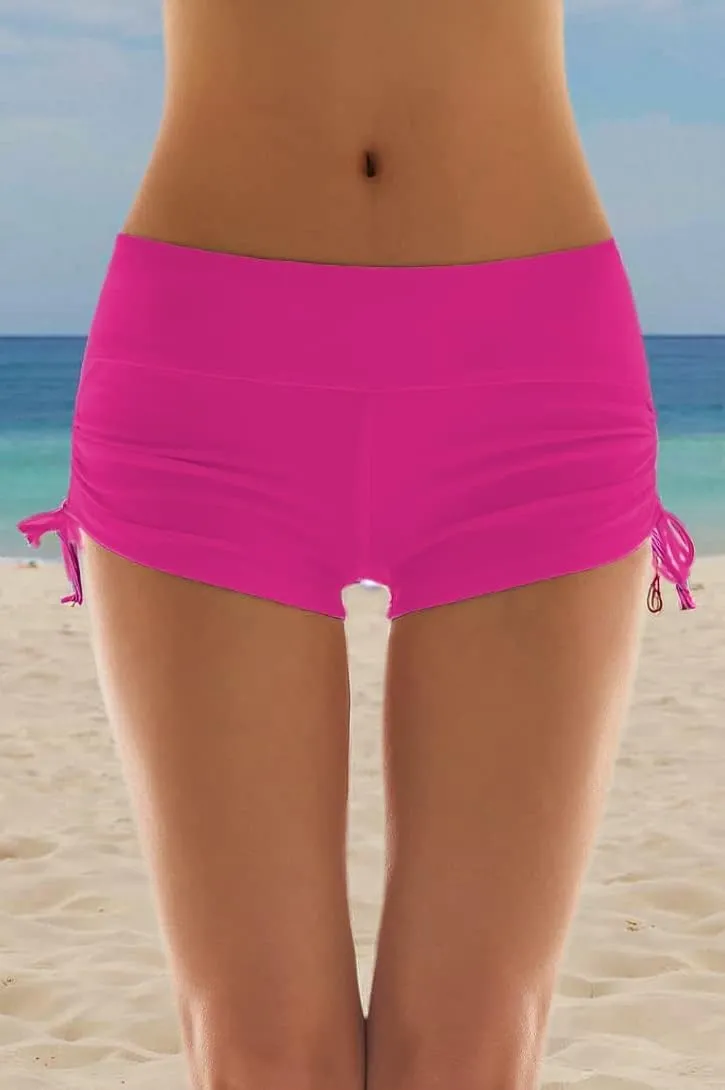 Micosuza Classical Women's Swim Boardshorts Beach Bikini Bottoms with Adjustable Ties 7 Color XS-XXL