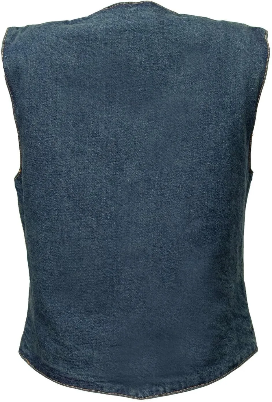 Milwaukee Leather MDL4000 Women's Black Plain Side 3 Snap Front Denim Vest