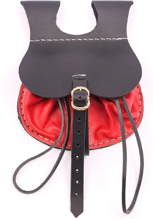 Mythrojan Medieval Heavy Leather Belt Pouch LARP Renaissance Waist Bag