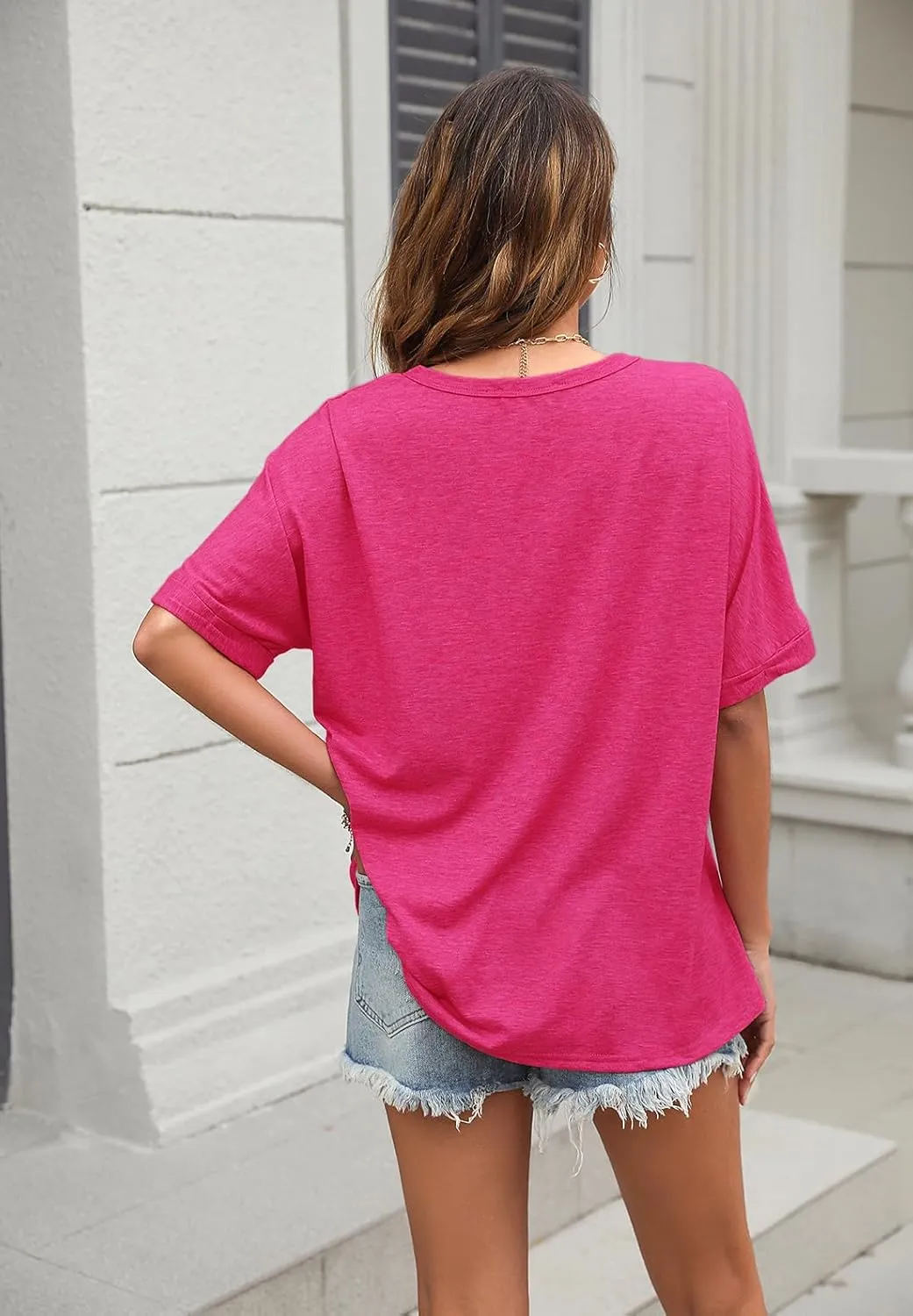 Newchoice Women's Oversized Tshirts Summer Short Sleeve Crewneck Casual Loose Basic Tops