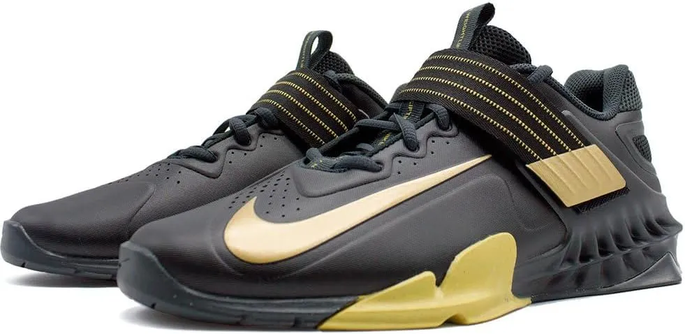 Nike Savaleos Weightlifting Shoes (CV5708-001, Black/Anthracite/Infinite Gold/Metallic Gold)