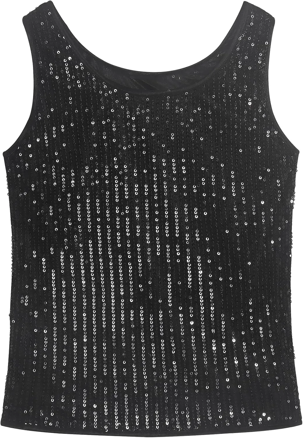 Noomelfish Girls Sequin Tank Tops Sparkly Glitter Dance Sleeveless Shirt (5-12 Years)