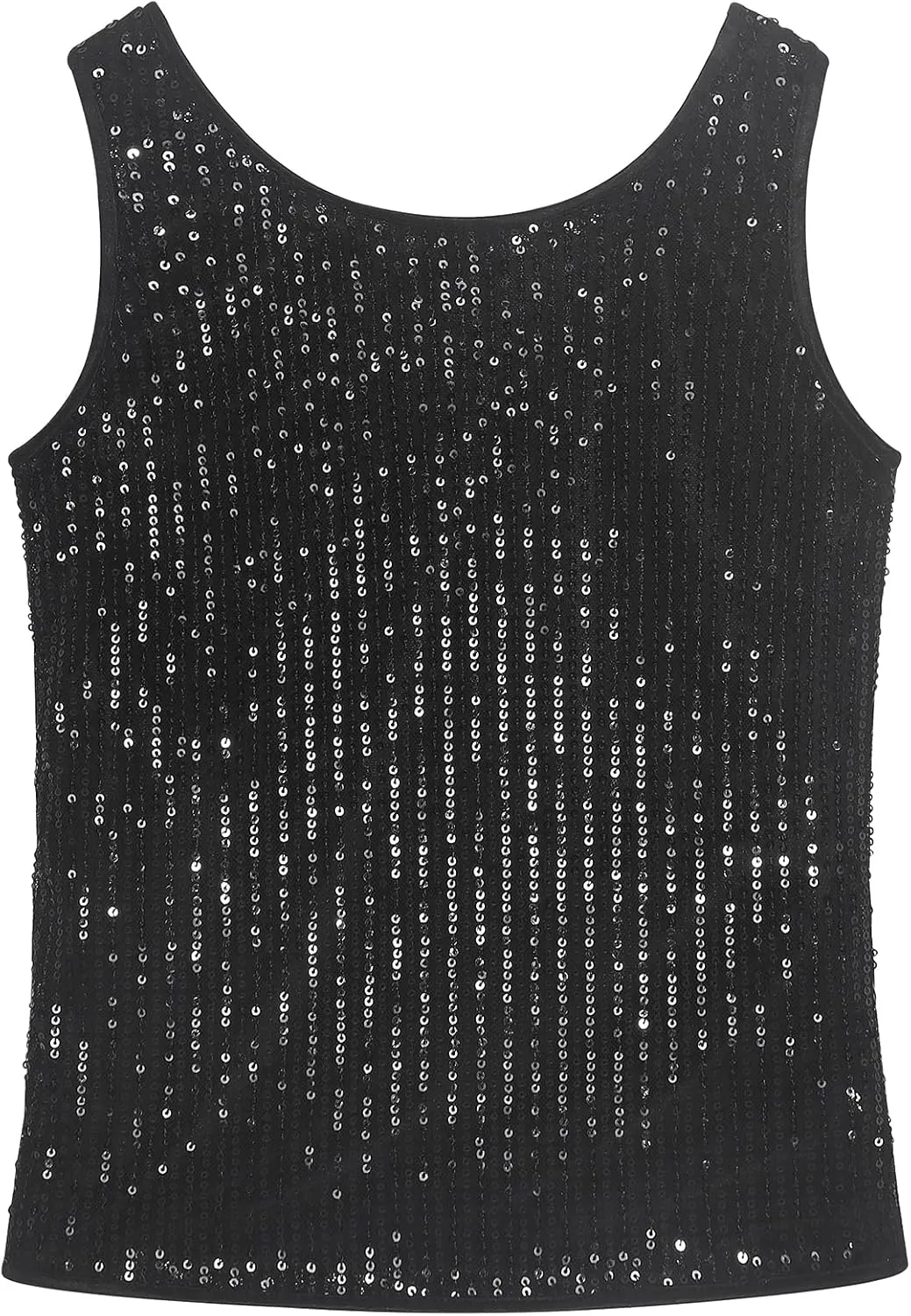 Noomelfish Girls Sequin Tank Tops Sparkly Glitter Dance Sleeveless Shirt (5-12 Years)