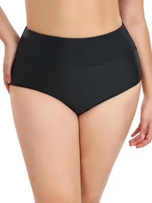 Ocean Blues Women's Plus Size High Waisted Bikini Bottom Full Coverage Swim Bottom