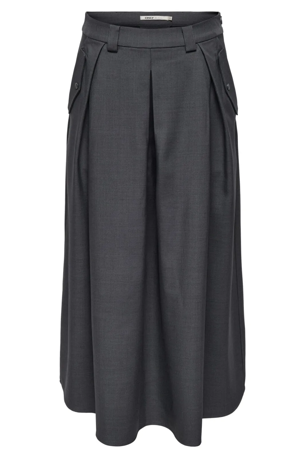Only - Onlginny Mel Wide Long Skirt - 4588859 Dark Grey Melange