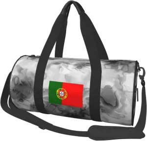 Portugal Flags of Countries Convertible Garment Bag with Shoulder Strap, Carry on Garment Duffel Bag for Men Women - Rolling Foldable for Travel Luggage Bags (Black)