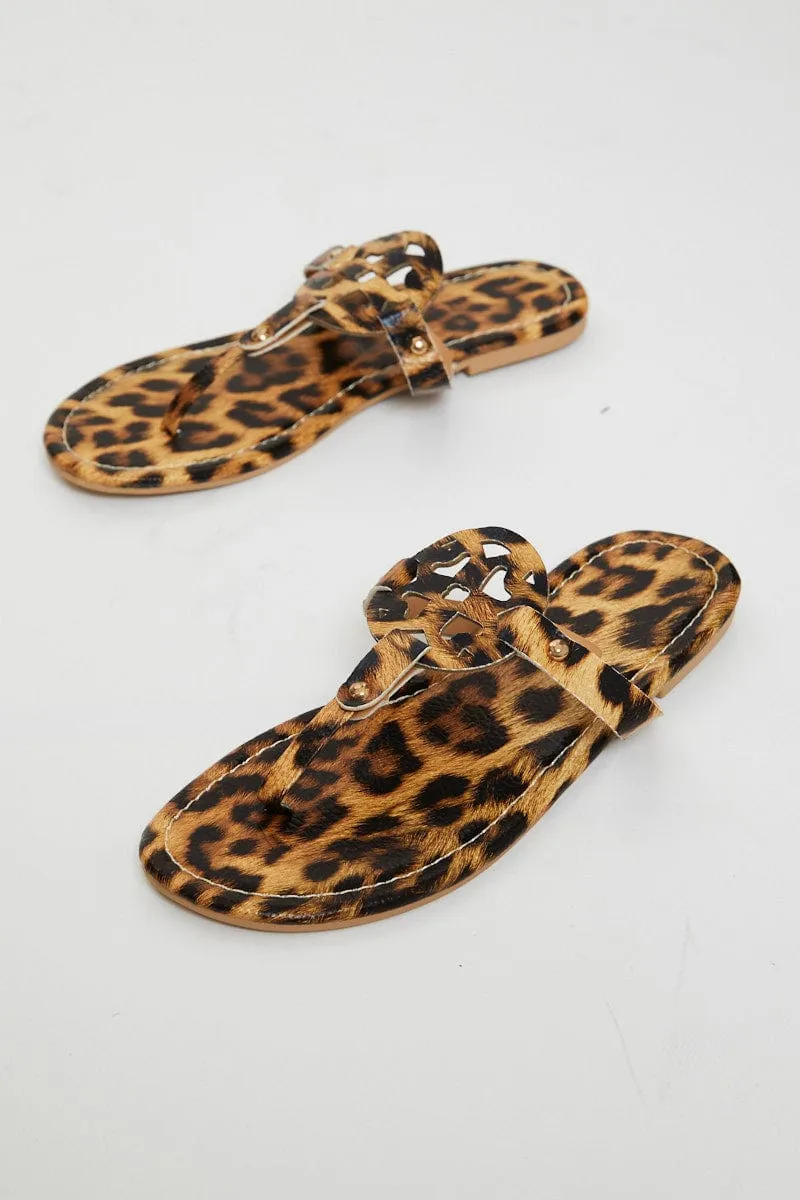 Print Cut Out Flat Sandal