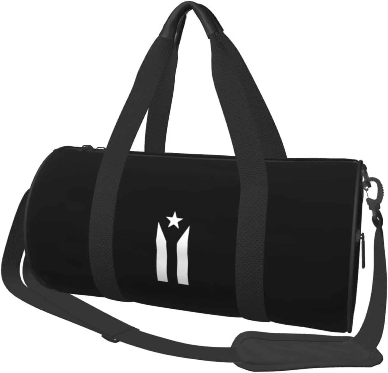 Puerto Rico Black & White Protests Flag Convertible Garment Bag with Shoulder Strap, Carry on Garment Duffel Bag for Men Women - Rolling Foldable for Travel Luggage Bags (Black)