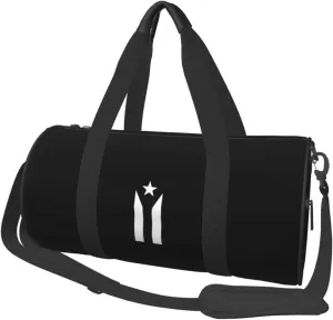 Puerto Rico Black & White Protests Flag Convertible Garment Bag with Shoulder Strap, Carry on Garment Duffel Bag for Men Women - Rolling Foldable for Travel Luggage Bags (Black)