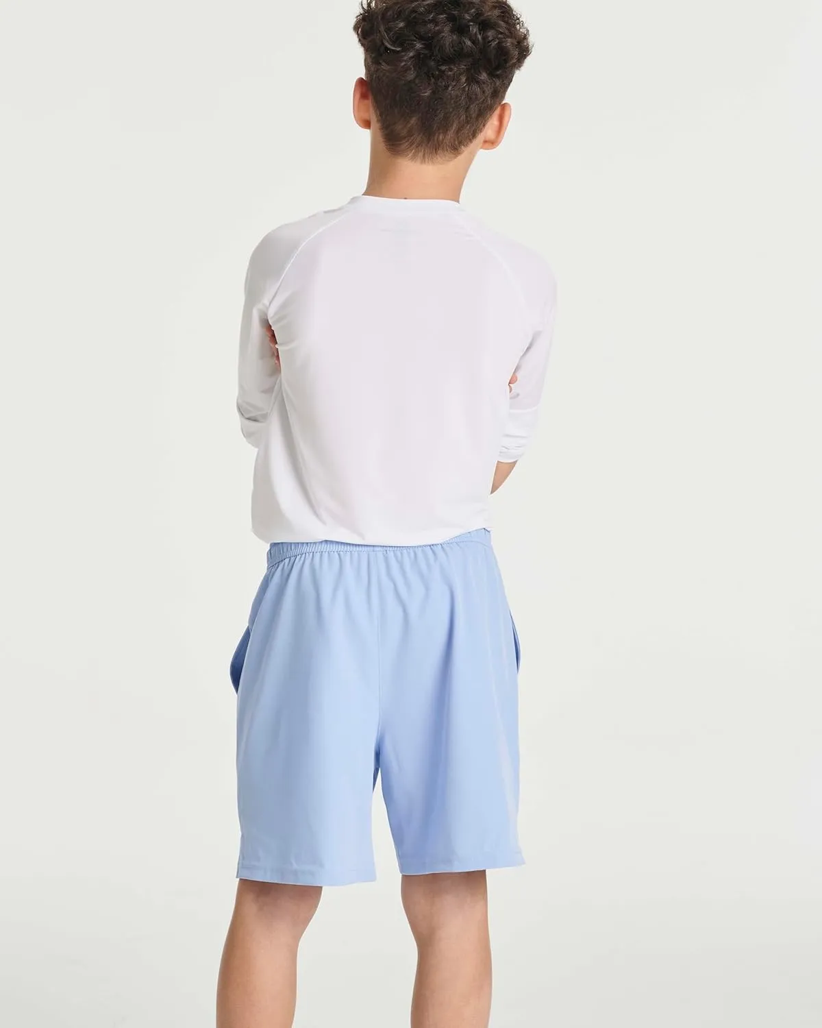 Real Essentials 3 Pack: Boys' 2 in 1 Swim Trunks with Compression Boxer Liner Stretch Beach Board Shorts Quick Dry (Age 4-18)