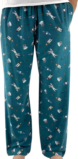 ROCK ATOLL Men's Novelty Print Soft Cotton Knit Long Pajama Lounge Pant Bottoms