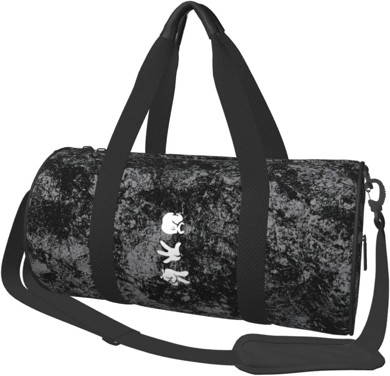 Rock Paper Scissors Cartoon Convertible Garment Bag with Shoulder Strap, Carry on Garment Duffel Bag for Men Women - Rolling Foldable for Travel Luggage Bags (Black)