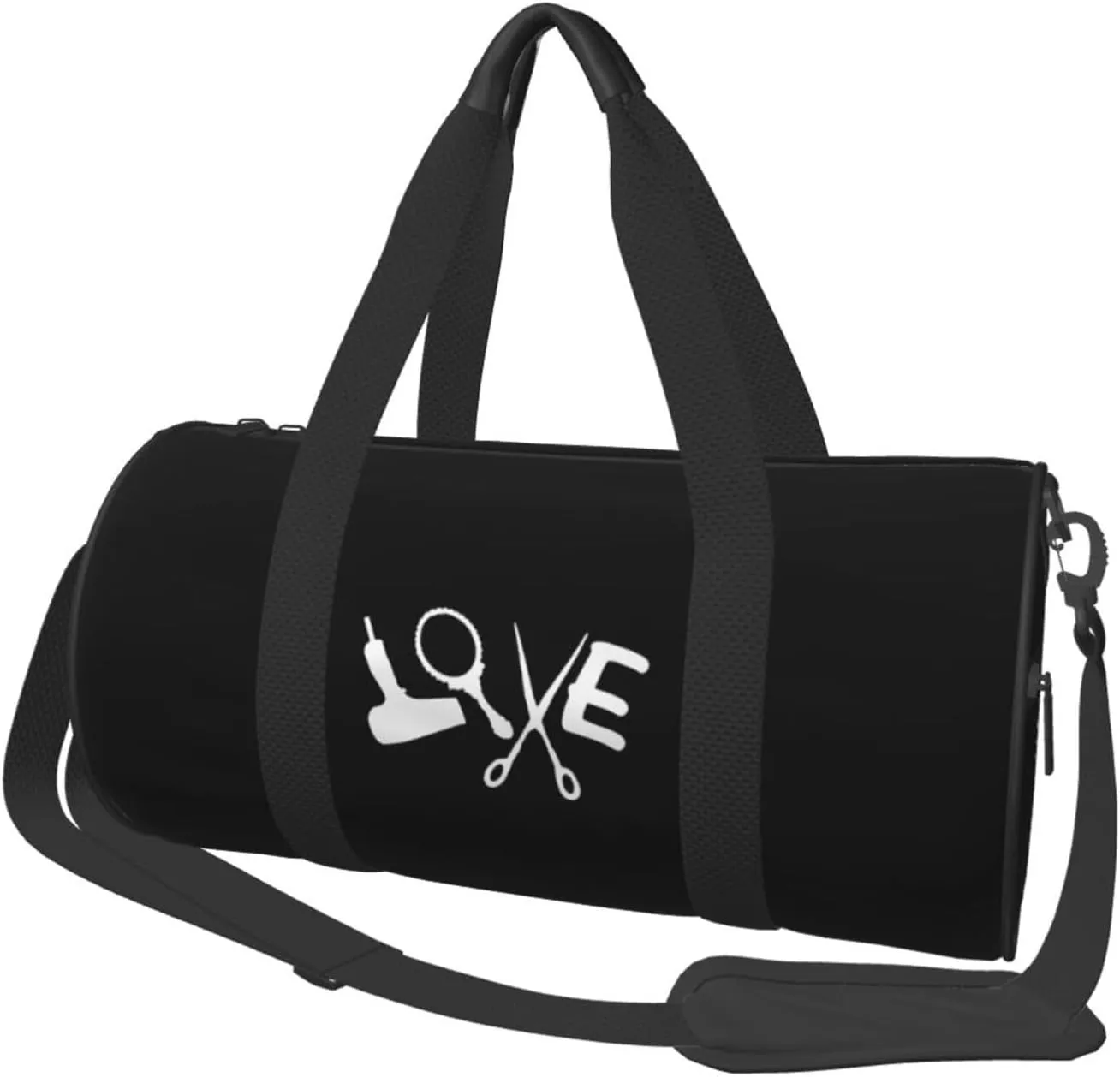 Scissors and Comb Hair Stylist Convertible Garment Bag with Shoulder Strap, Carry on Garment Duffel Bag for Men Women - Rolling Foldable for Travel Luggage Bags (Black)