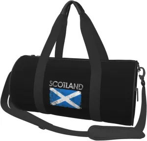 Scottish-Flag-Retro-Scratch-Pride- Convertible Garment Bag with Shoulder Strap, Carry on Garment Duffel Bag for Men Women - Rolling Foldable for Travel Luggage Bags (Black)