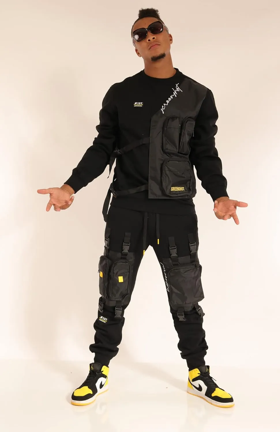 SCREENSHOT Mens Urban NYC Graffiti Hip Hop Fleece Pants Active Fashion Drawstring Sweatpants Bottoms