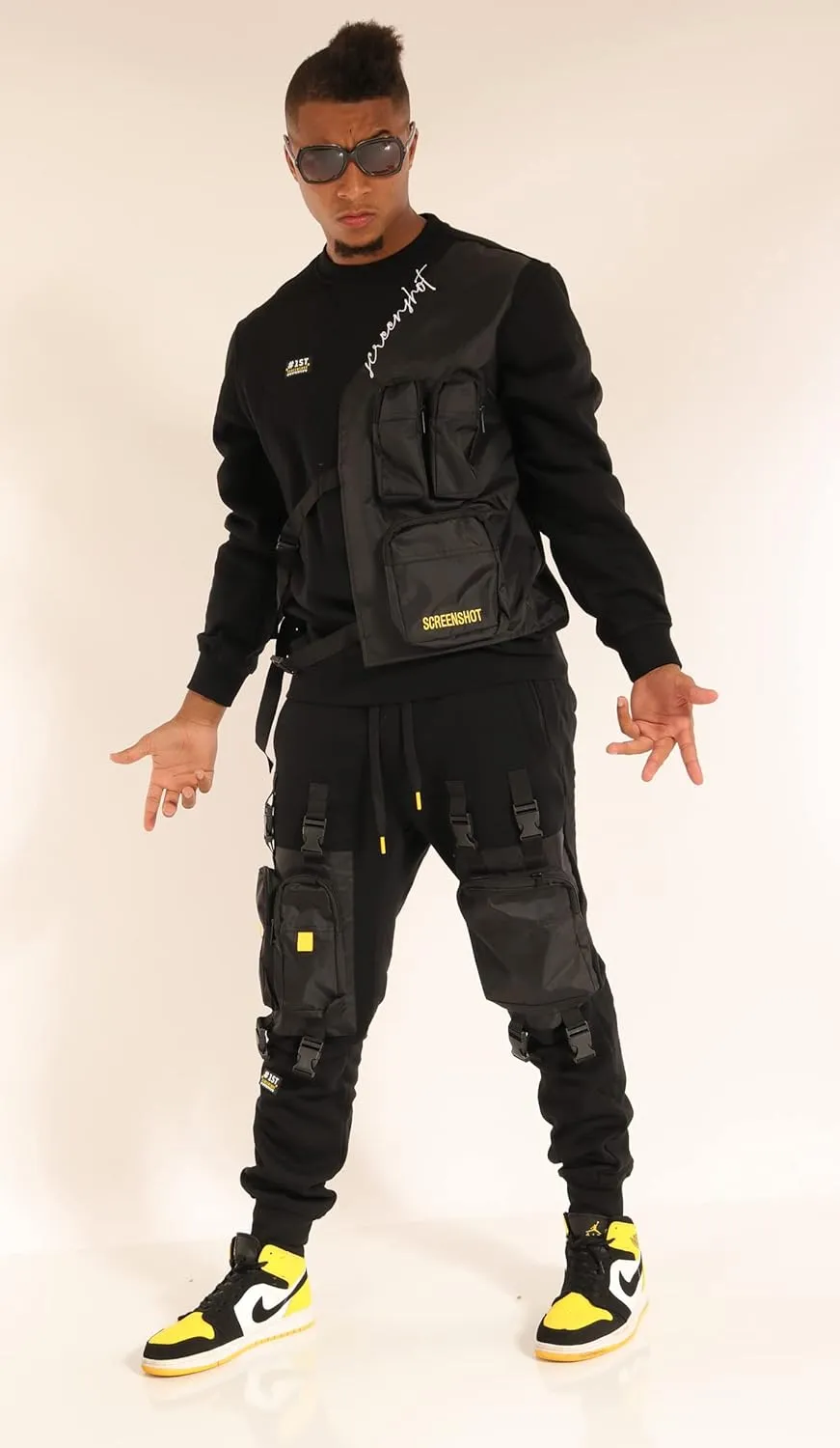 SCREENSHOT Mens Urban NYC Graffiti Hip Hop Fleece Pants Active Fashion Drawstring Sweatpants Bottoms