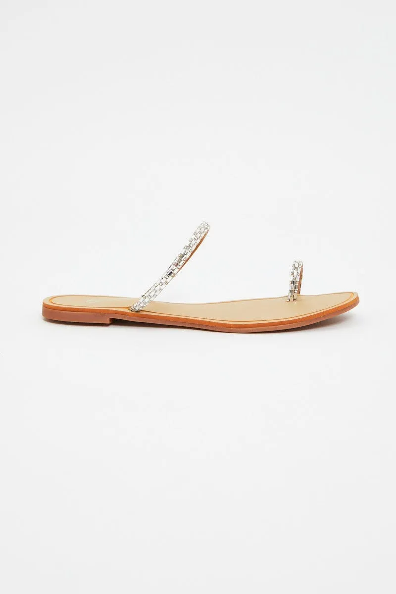 Silver Minimal Flat Slides