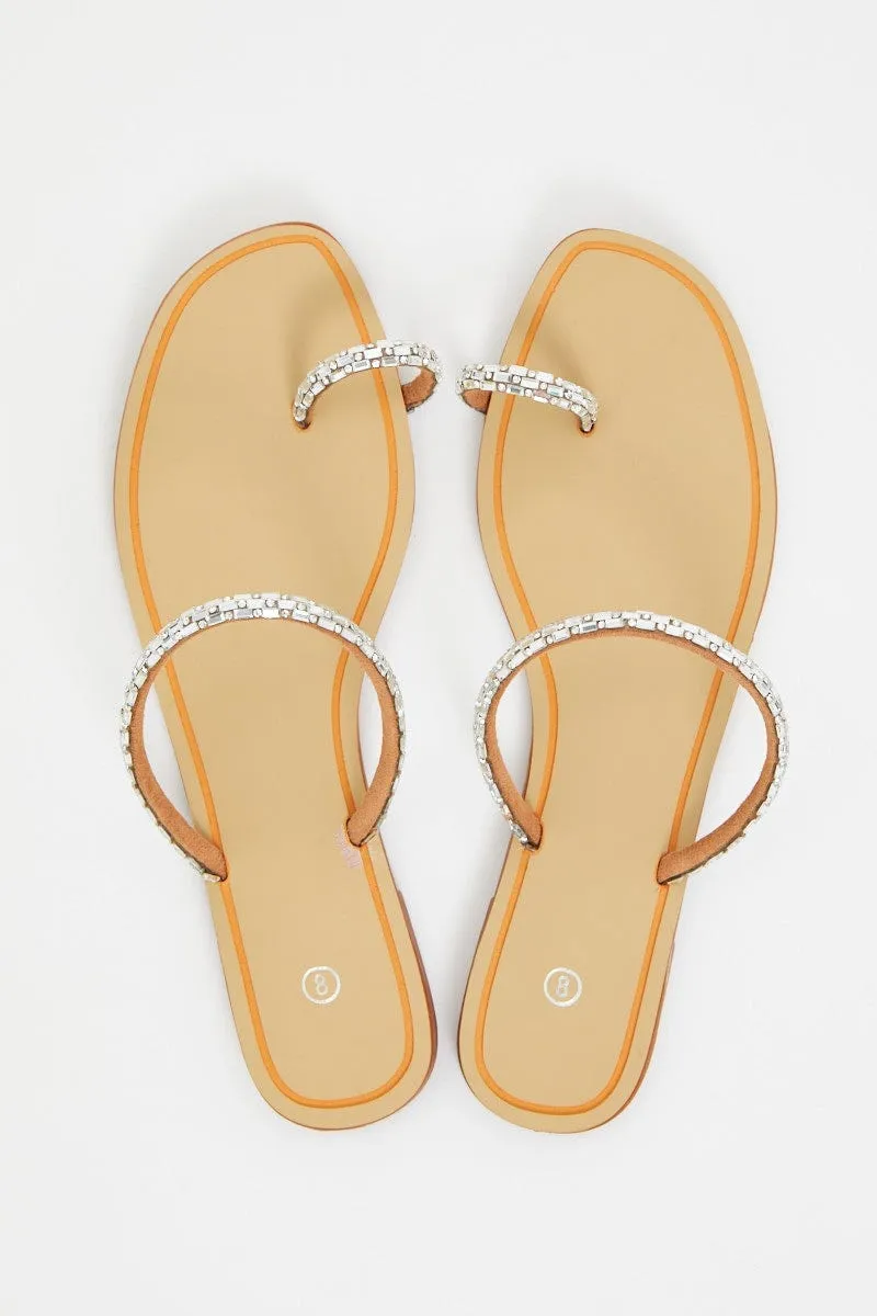 Silver Minimal Flat Slides