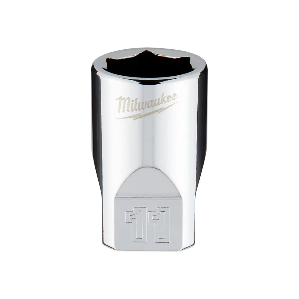 Socket - Milwaukee 1/4 in. Drive 11mm Metric 6-Point Socket, 45-34-9037