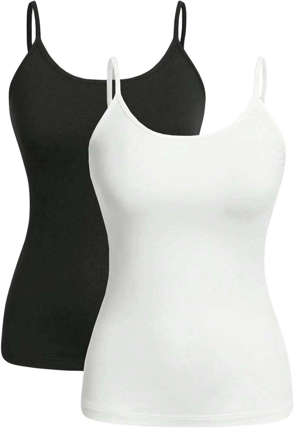 SOLY HUX Women's Plus Size 2 Piece Cami Top Spaghetti Strap Casual Solid Basic Camisole Tops