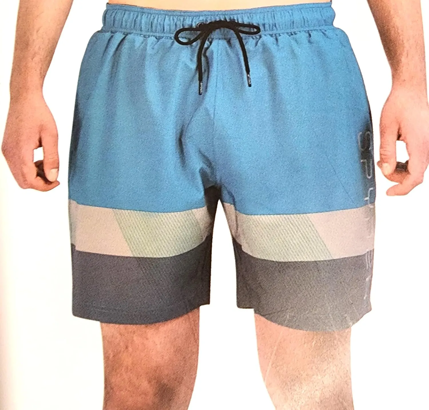 Spyder Men's Swim Trunks, Stretch, Quick-Dry, 7-inch Board Shorts, UPF , Pockets, Compression Brief Liner