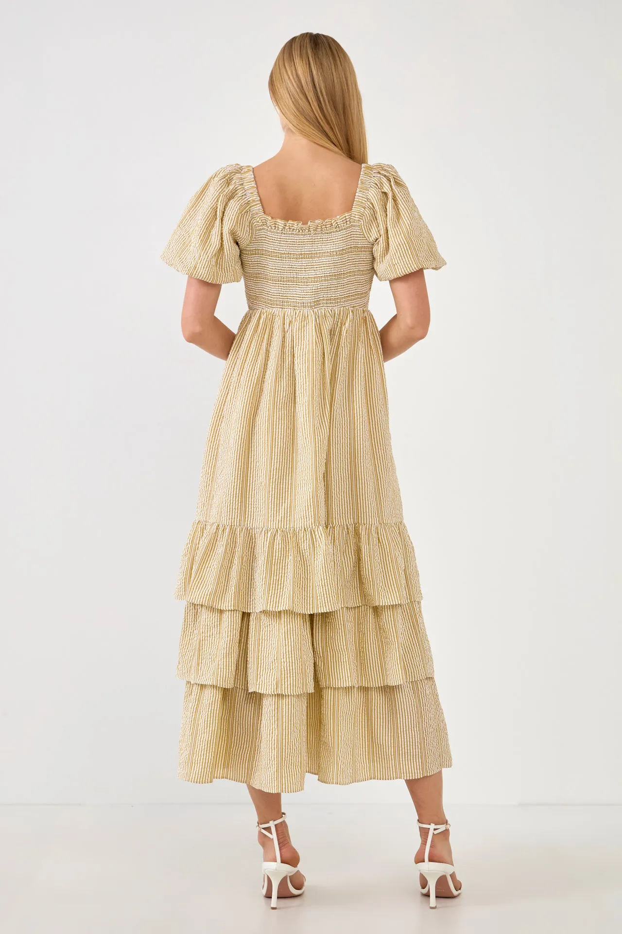 Striped Maxi Dress with Ruffles