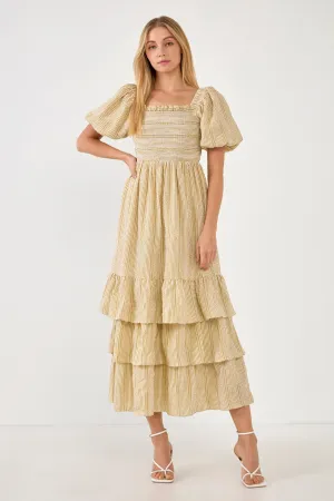Striped Maxi Dress with Ruffles