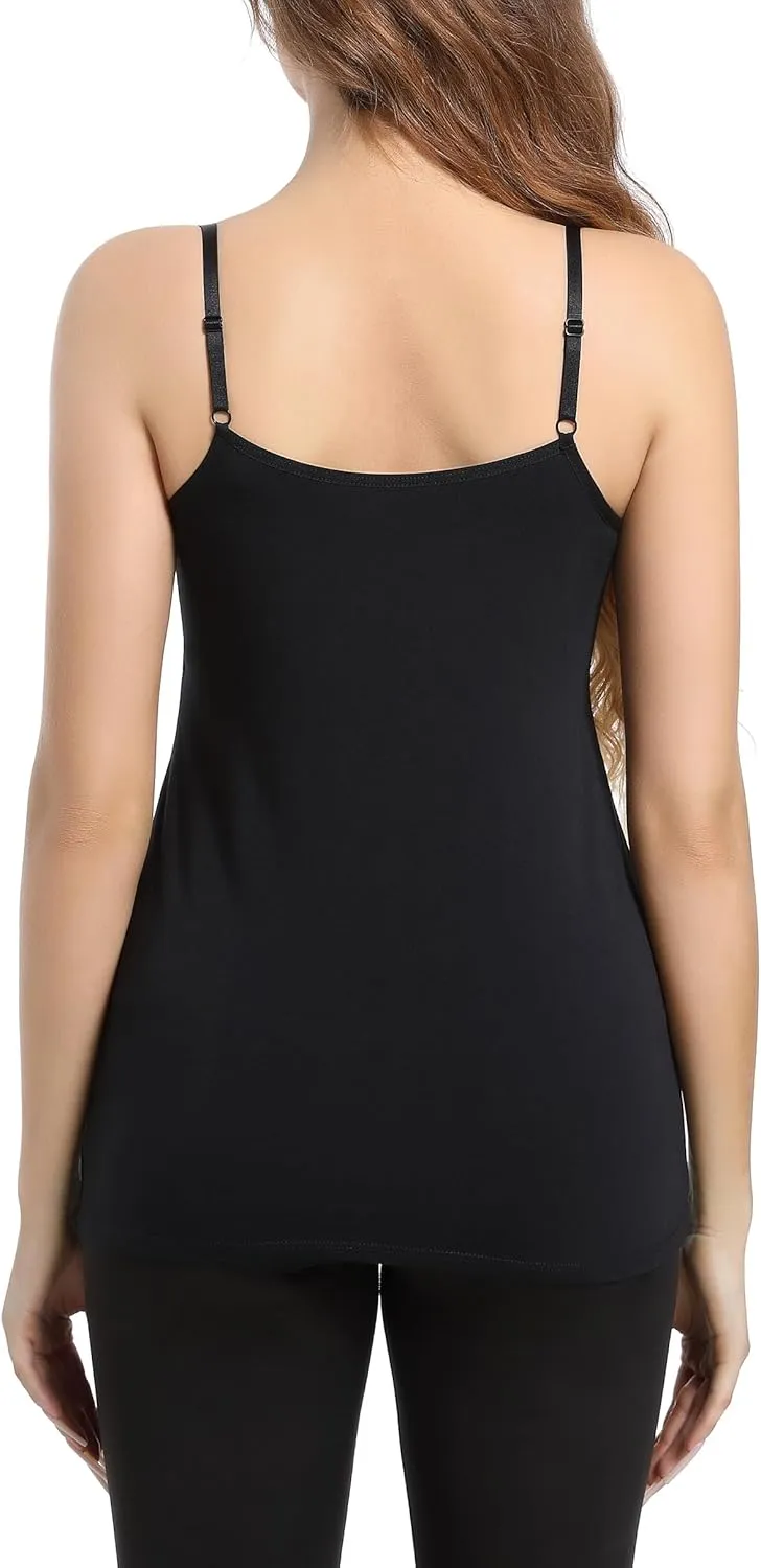 SUIEK 4 Pack Nursing Tank Tops Maternity Cotton Cami Breastfeeding Sleep Bralette