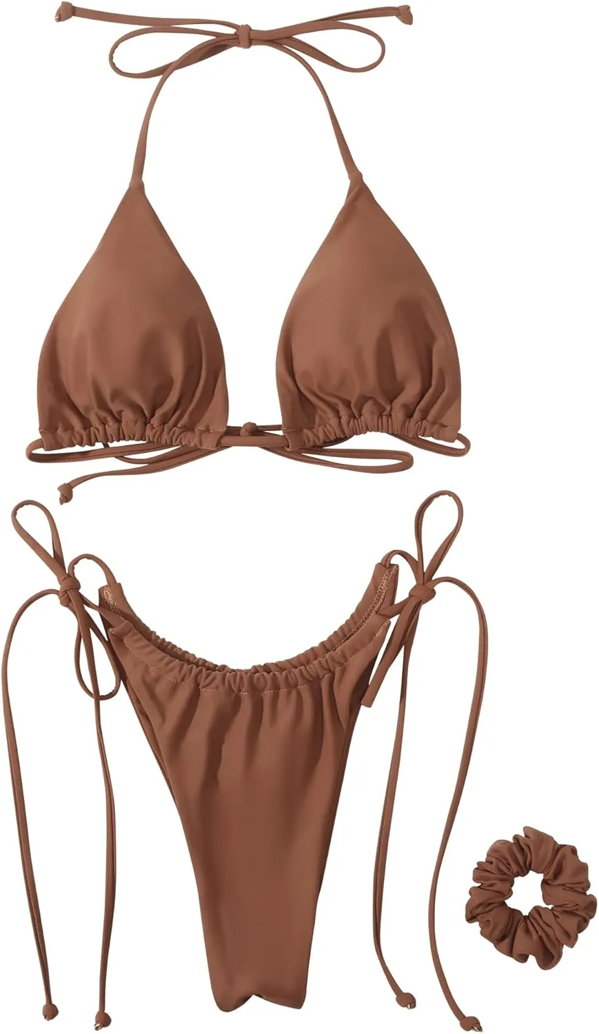 SUUKSESS Women String Bikini Set Tie Side Thong Sexy Halter Swimsuits 2 Pieces