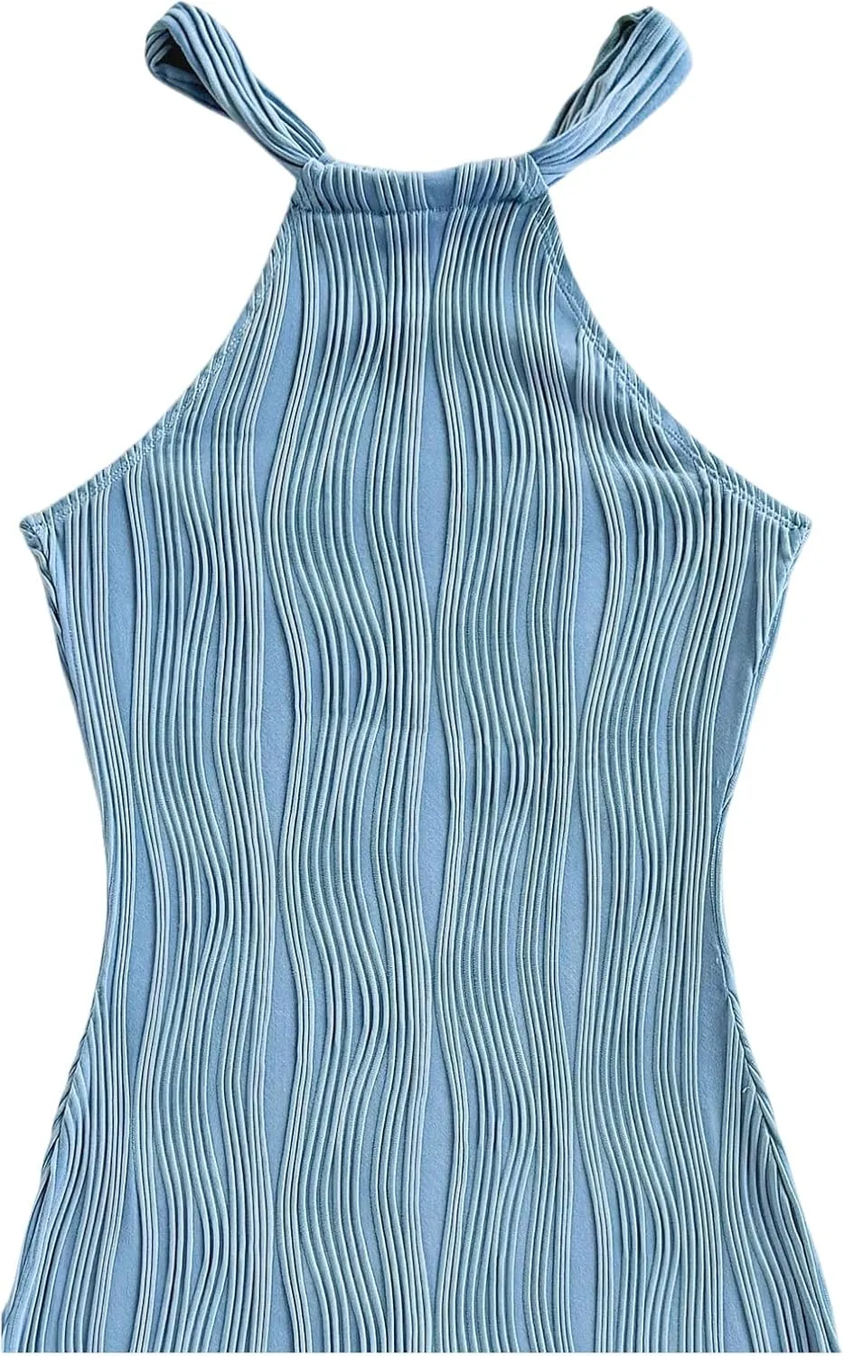 SweatyRocks Women's Halter Dresses Mini Sleeveless Sundress Casual Slim Fit Short Dresses