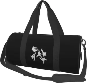 Taekwondo Silhouette Convertible Garment Bag with Shoulder Strap, Carry on Garment Duffel Bag for Men Women - Rolling Foldable for Travel Luggage Bags (Black)