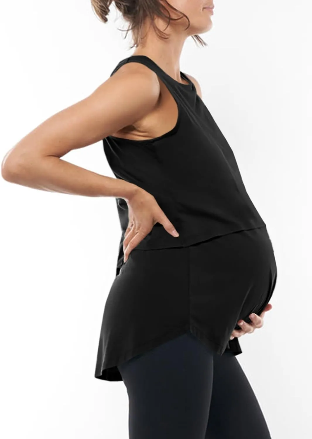 Tankaneo Womens Summer Maternity Nursing Tank Tops Sleeveless Double Layer Breastfeeding Shirt Pregnancy Clothes