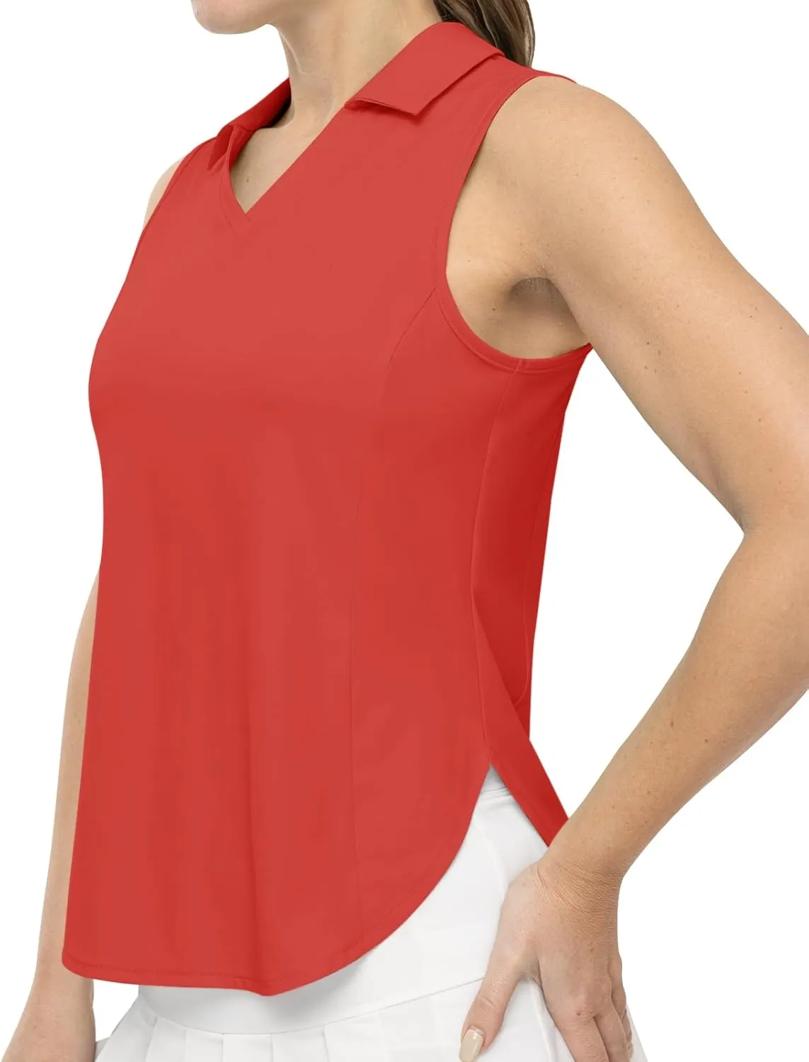 TBMPOY Women's Golf Sleeveless Polo Collared Tennis Tank Tops Shirts UPF 50  Sun Protection Quick Dry Athletic