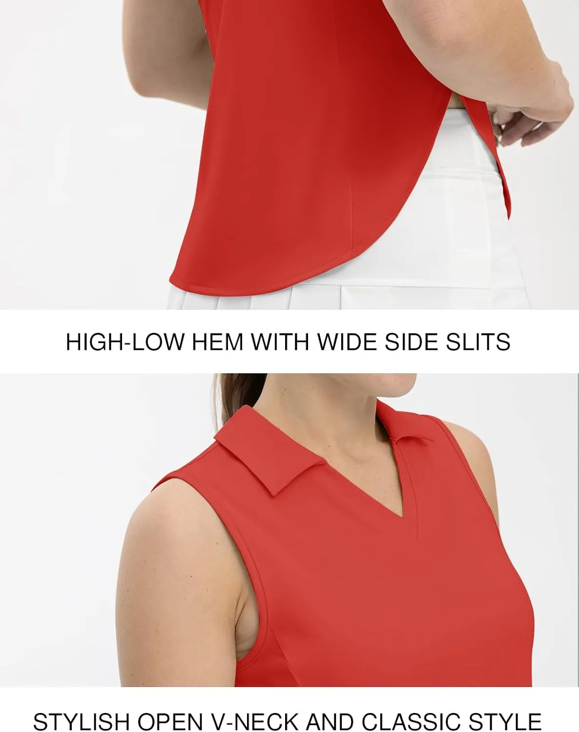 TBMPOY Women's Golf Sleeveless Polo Collared Tennis Tank Tops Shirts UPF 50  Sun Protection Quick Dry Athletic